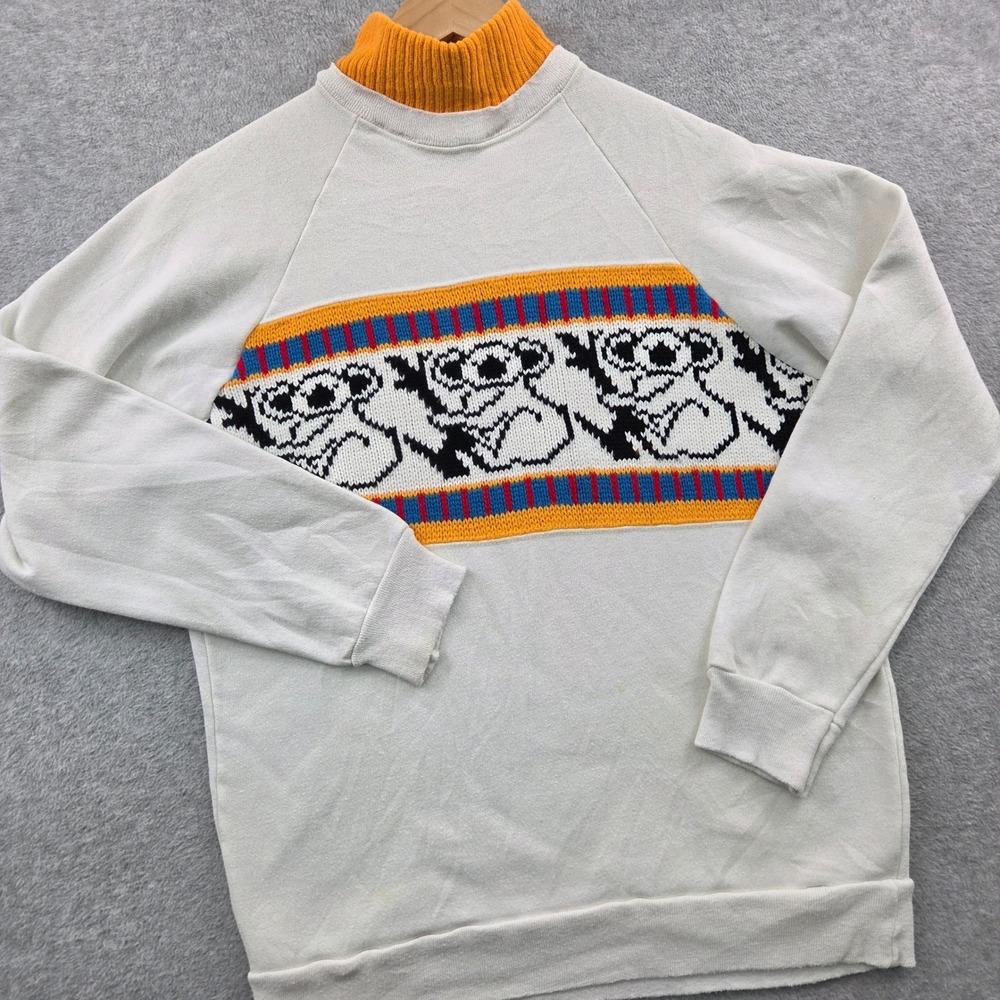 80s VTG Grandmacore Whimsy KOALA Mock Neck HEARTLAND Sweatshirt Women M USA Made